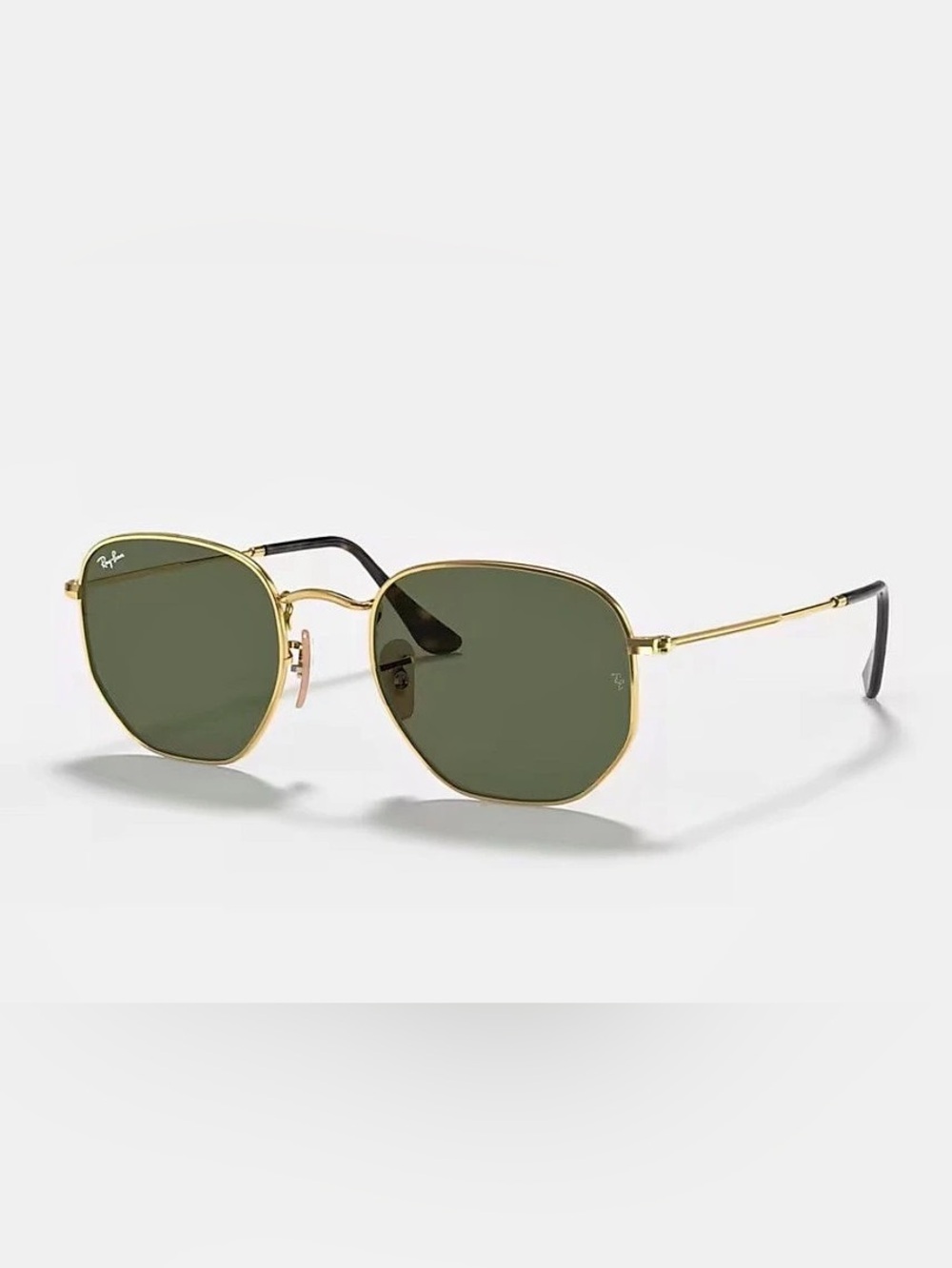 Ray-Ban Hexagonal Flat Lenses RB3548N Green & Gold Sunglasses